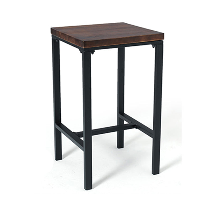 Square Counter Wine Table Solid Wood Industrial Cocktail Bar Table