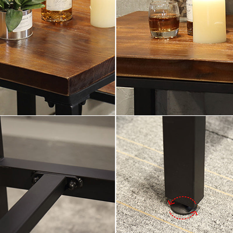 Square Counter Wine Table Solid Wood Industrial Cocktail Bar Table