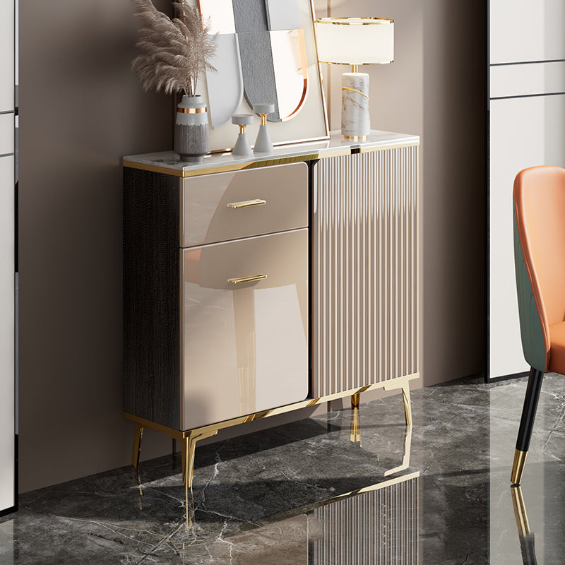 Glam Sideboard Cabinet Stone Sideboard Table with Drawers for Dining Room