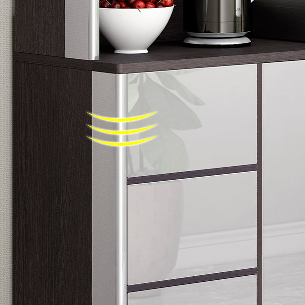 Contemporary Sideboard Cabinet Engineered Wood Sideboard Table with Lighting