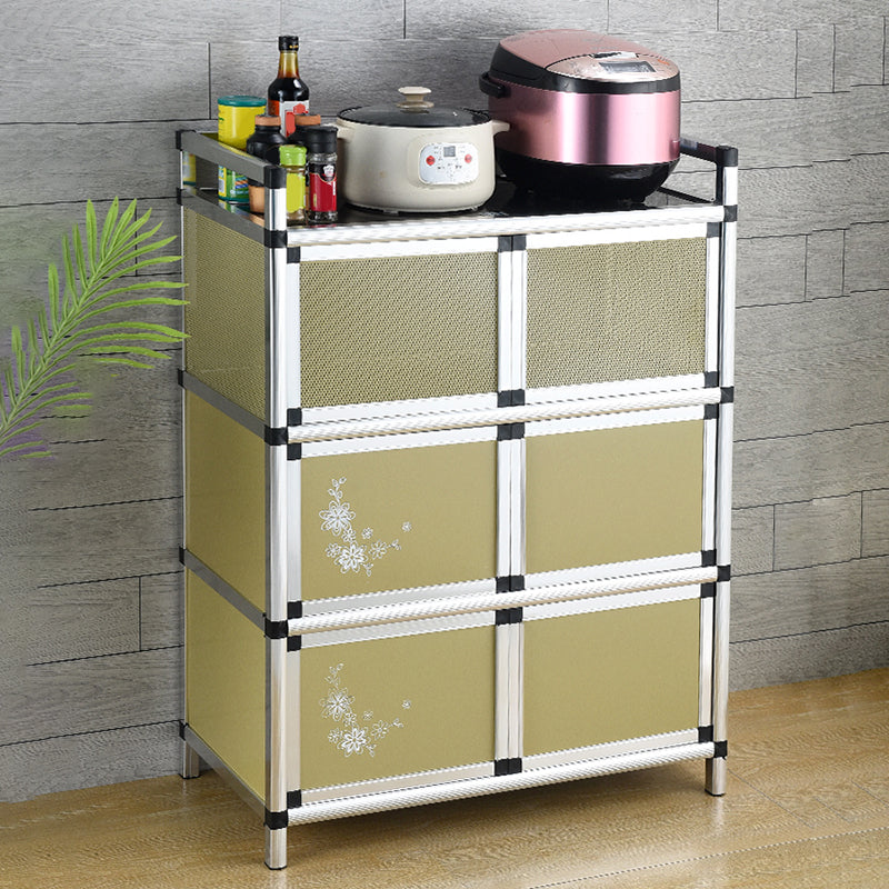 Contemporary Sideboard Cabinet Metal Sideboard Table with Doors for Dining Room