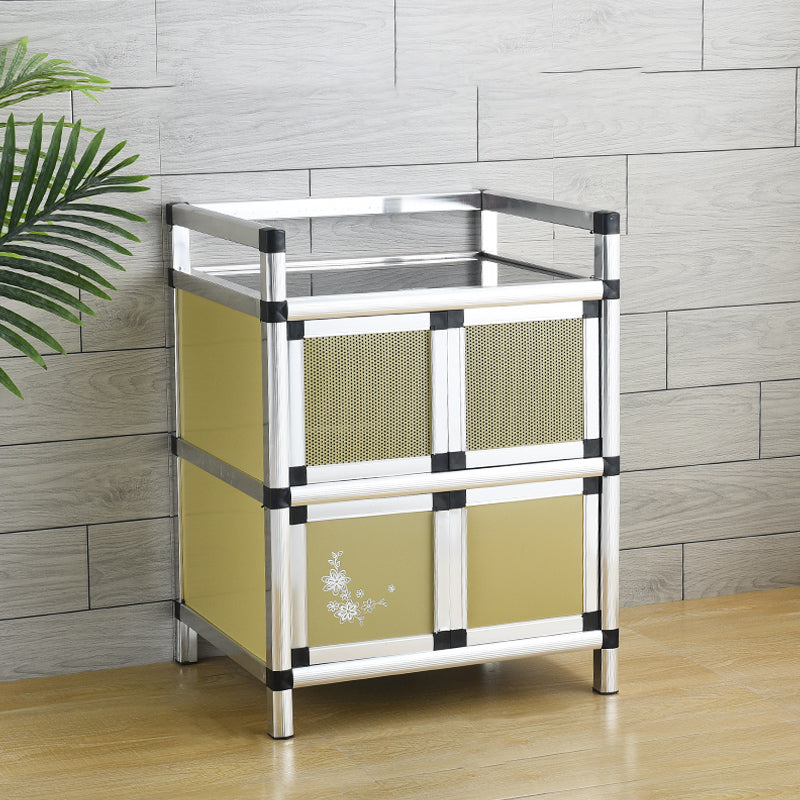 Contemporary Sideboard Cabinet Metal Sideboard Table with Doors for Dining Room