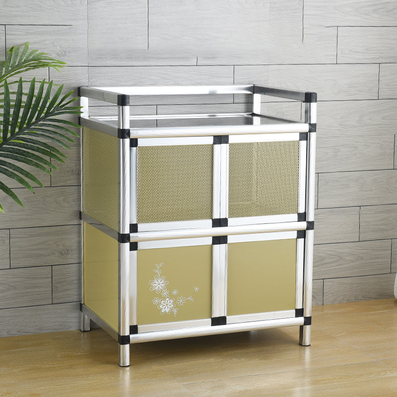 Contemporary Sideboard Cabinet Metal Sideboard Table with Doors for Dining Room