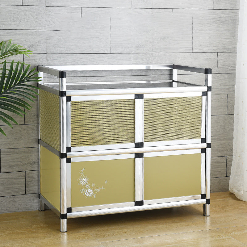 Contemporary Sideboard Cabinet Metal Sideboard Table with Doors for Dining Room