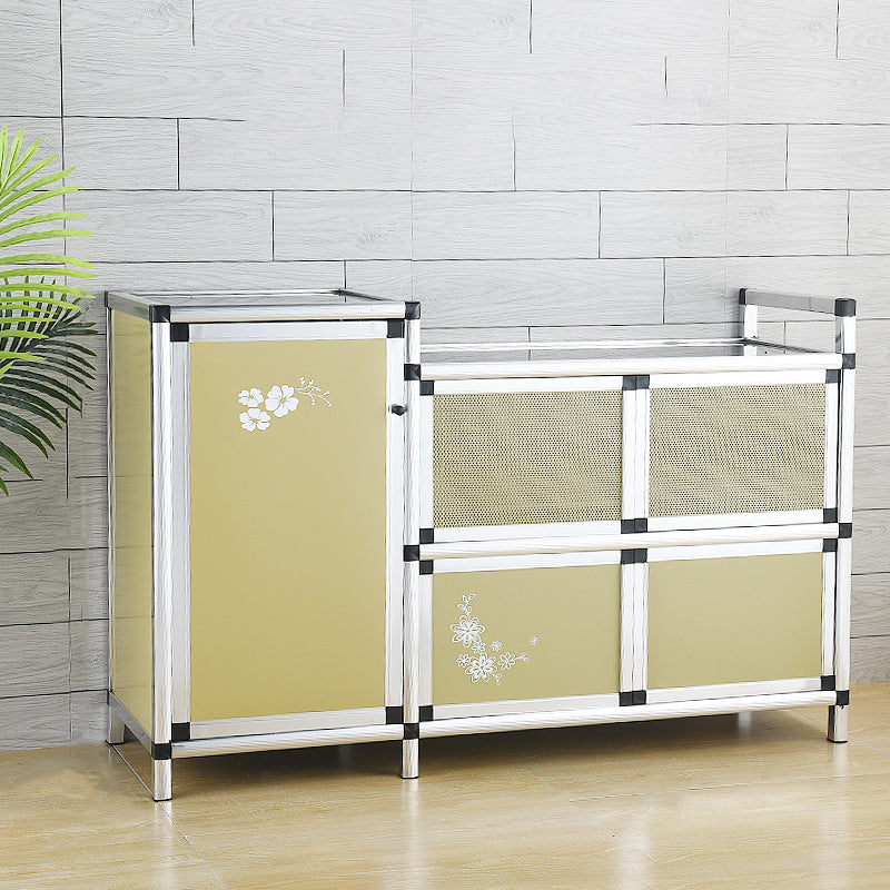 Contemporary Sideboard Cabinet Metal Sideboard Table with Doors for Dining Room