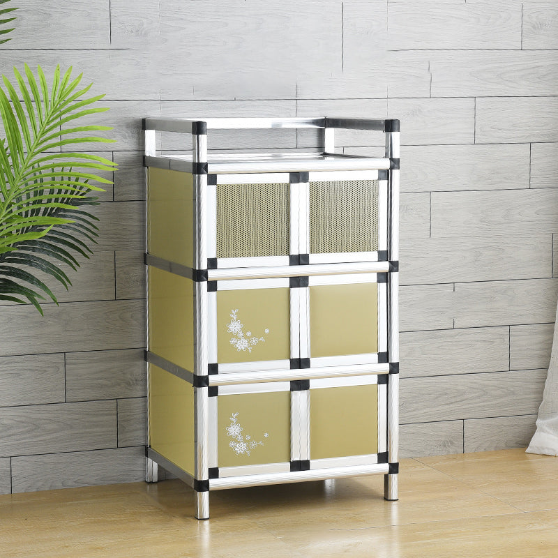 Contemporary Sideboard Cabinet Metal Sideboard Table with Doors for Dining Room