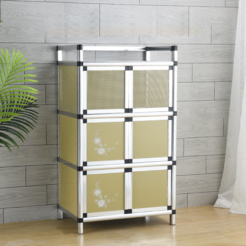 Contemporary Sideboard Cabinet Metal Sideboard Table with Doors for Dining Room