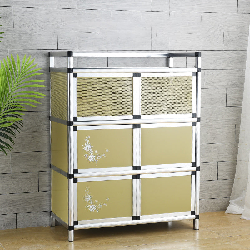 Contemporary Sideboard Cabinet Metal Sideboard Table with Doors for Dining Room