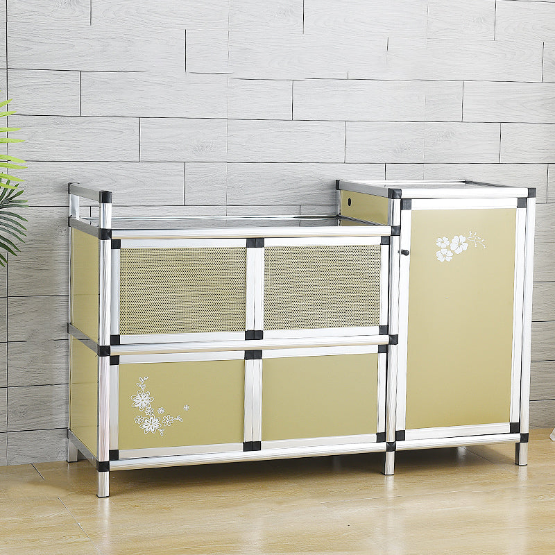 Contemporary Sideboard Cabinet Metal Sideboard Table with Doors for Dining Room