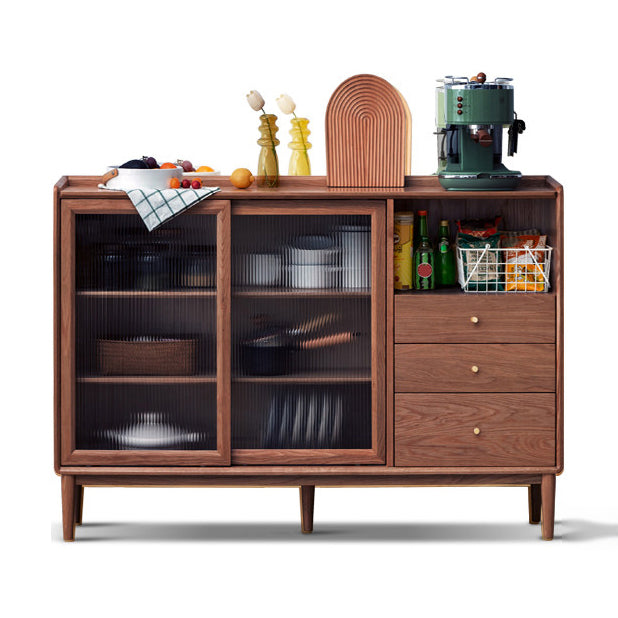 Contemporary Sideboard Cabinet Oak Sideboard Table with Drawers for Dining Room