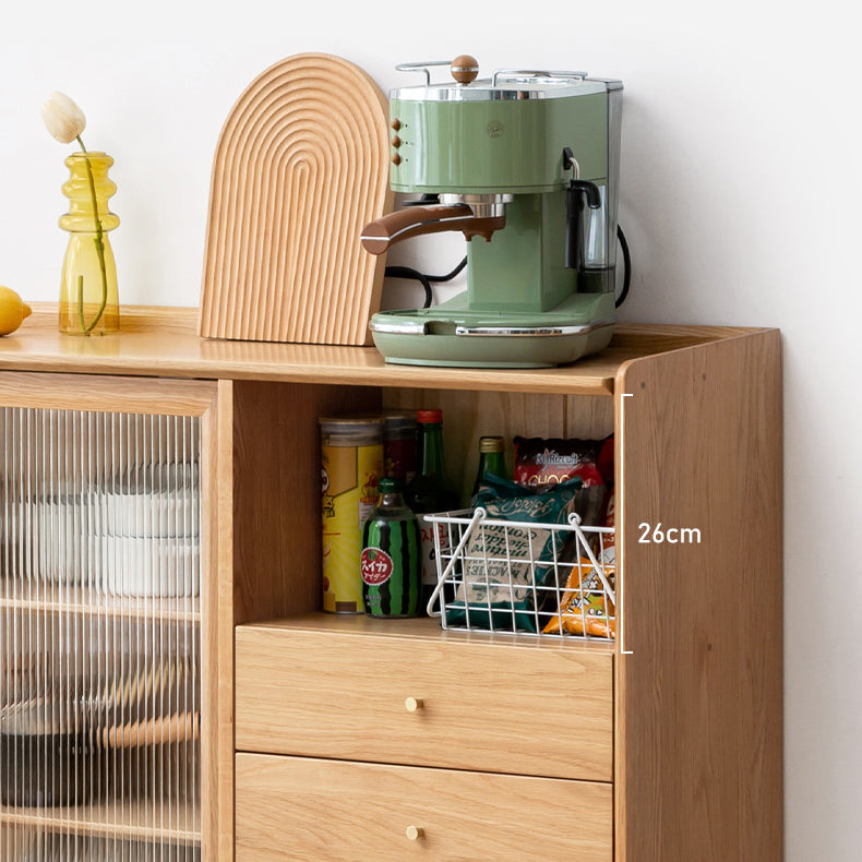 Contemporary Sideboard Cabinet Oak Sideboard Table with Drawers for Dining Room