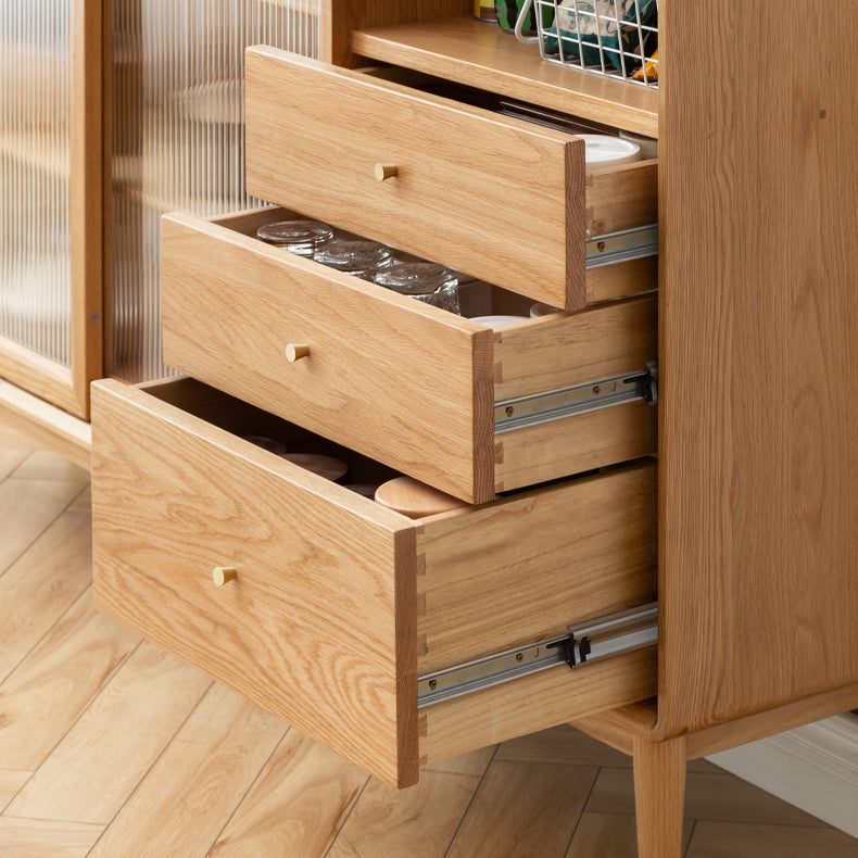 Contemporary Sideboard Cabinet Oak Sideboard Table with Drawers for Dining Room