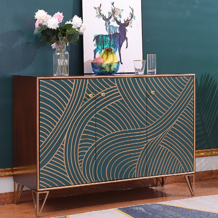 Glam Side Board Birch Sideboard Table with Doors for Dining Room