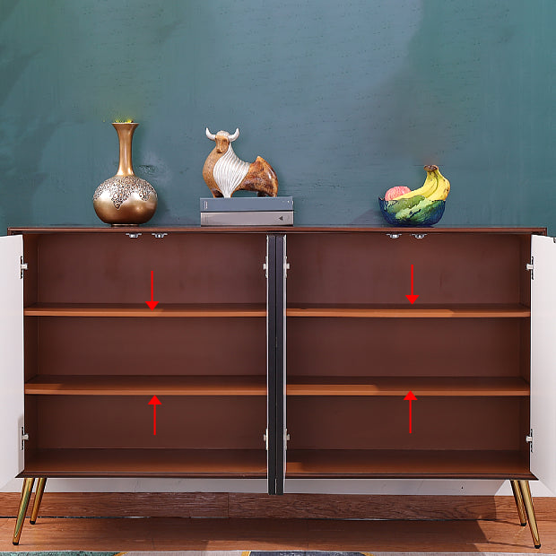 Glam Side Board Birch Sideboard Table with Doors for Dining Room