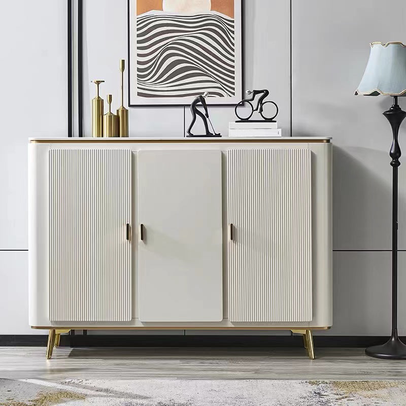 Glam Side Board Faux Marble Sideboard Table with Doors for Dining Room