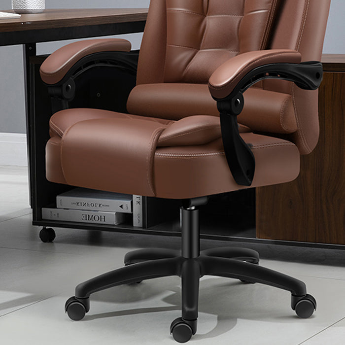 Contemporary Recliner Chair with Arms in Pu Leather/Grain Leather