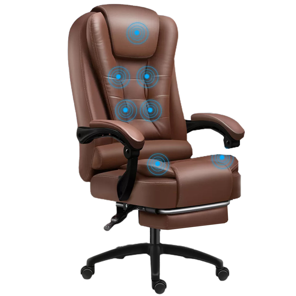 Contemporary Recliner Chair with Arms in Pu Leather/Grain Leather