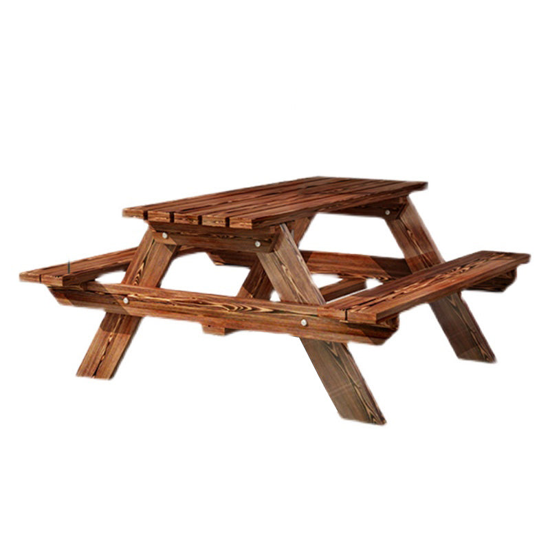 Pine Wood Modern Patio Table Set 1/3/4 Pcs Matte Finish Outdoor Dining Set