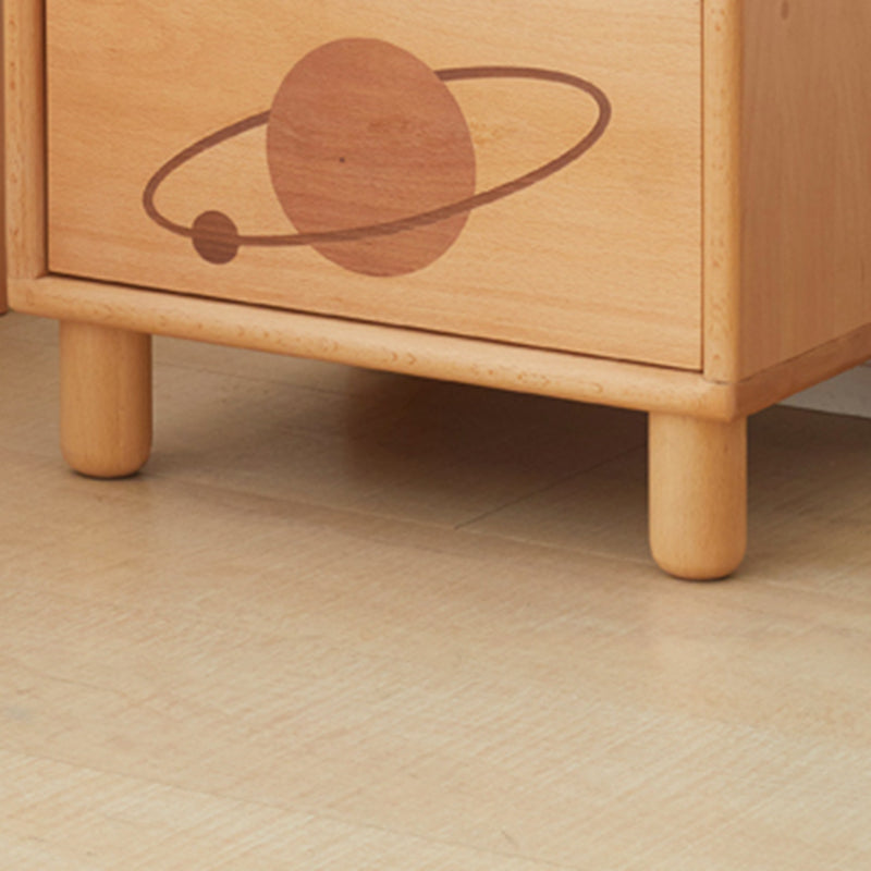 Modern Drawers Included No Theme Solid Wood Kids Bedside Table