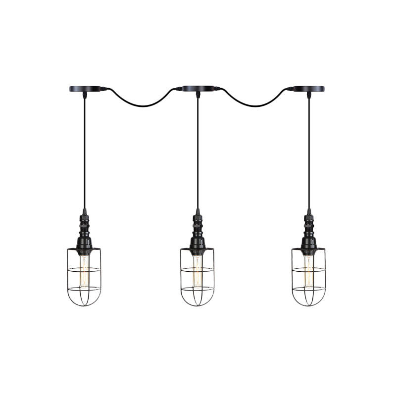 3/5/5/7 head Iron Tandem Multifiling Light Rustic Black Fine Finita Finito Pendulum Lampada a pendolo