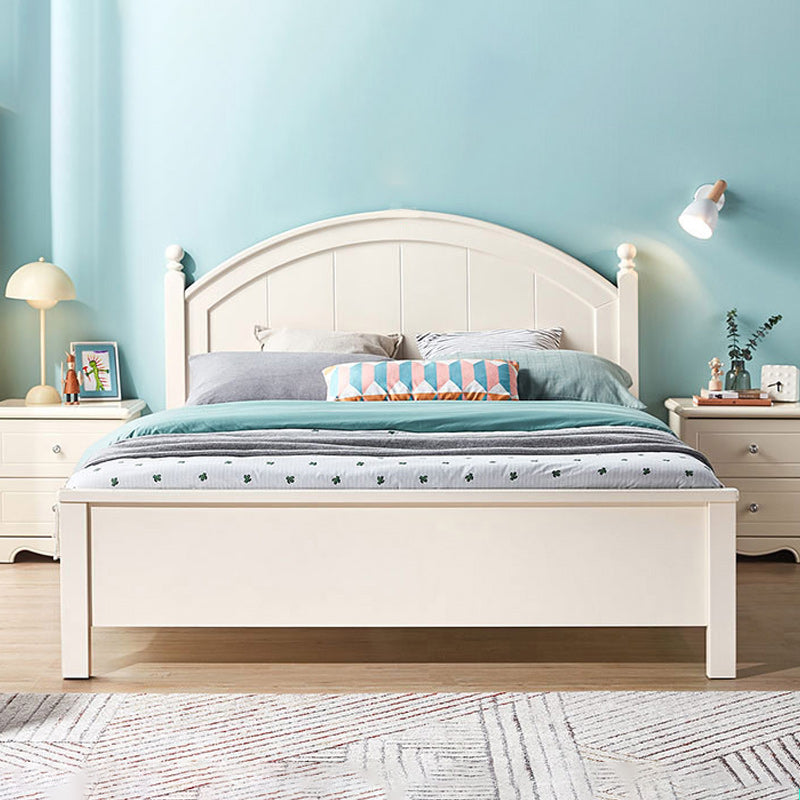 White Simple Standard Bed for Children with Mattress and Lift UP Storage