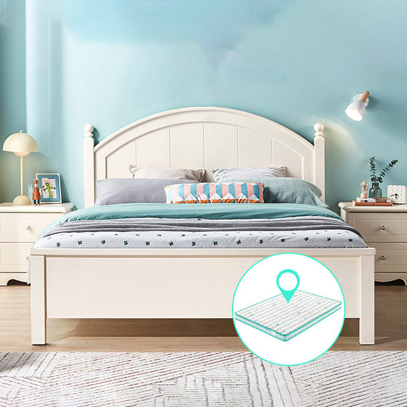 White Simple Standard Bed for Children with Mattress and Lift UP Storage