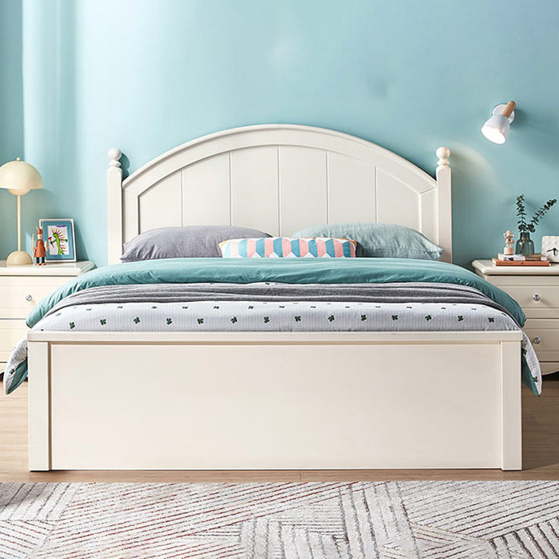 White Simple Standard Bed for Children with Mattress and Lift UP Storage