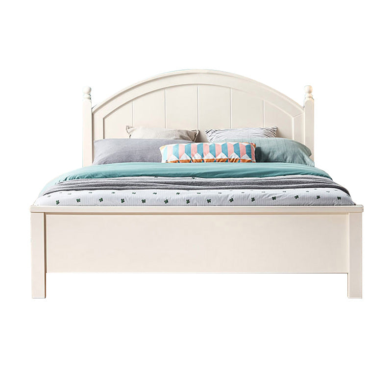 White Simple Standard Bed for Children with Mattress and Lift UP Storage