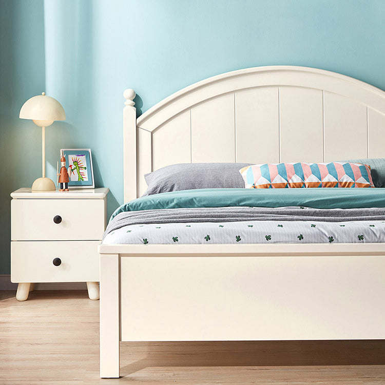 White Simple Standard Bed for Children with Mattress and Lift UP Storage