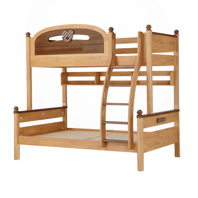 Full/Twin Size Bunk Bed Solid Wood Bed Frame for Kids with Storage