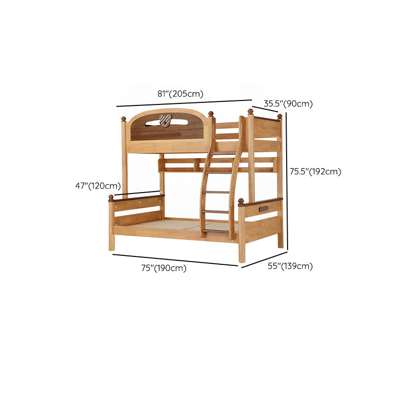 Full/Twin Size Bunk Bed Solid Wood Bed Frame for Kids with Storage