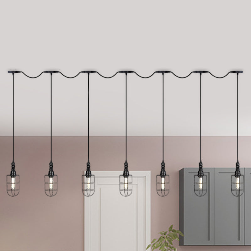 3/5/5/7 head Iron Tandem Multifiling Light Rustic Black Fine Finita Finito Pendulum Lampada a pendolo