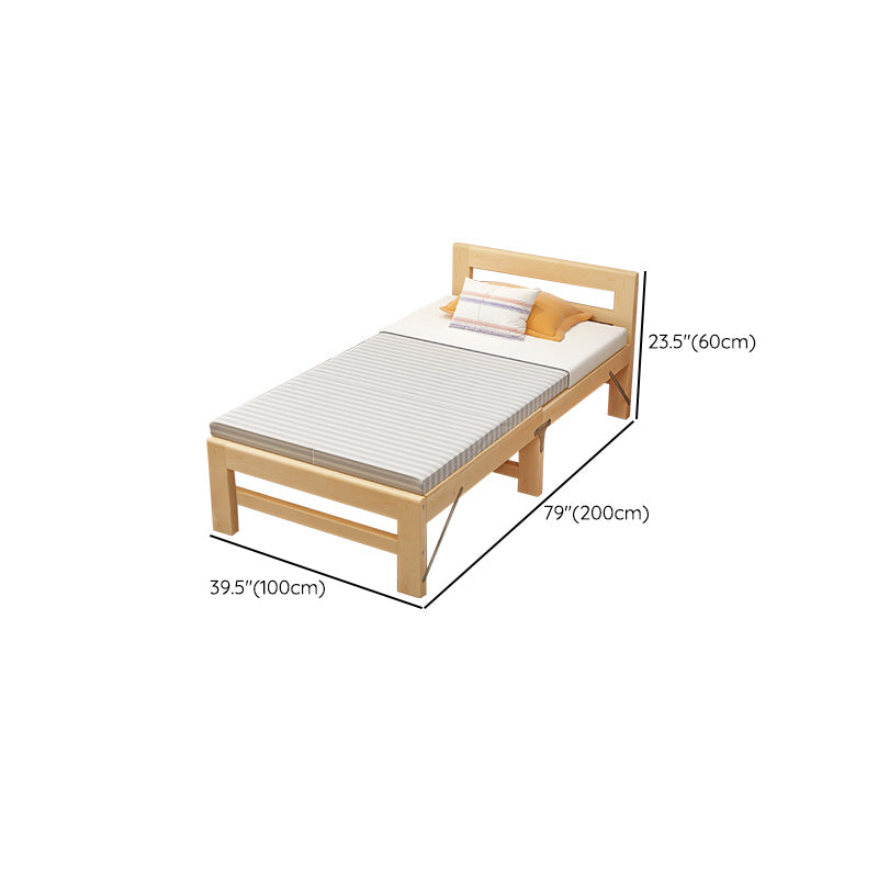 Twin Size Open Frame Bed Folding Pine Wood Bed Frame with Mattress