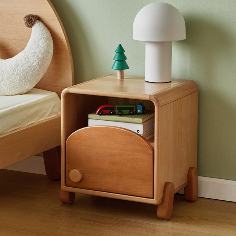 No Theme Modern Solid Wood Cabinet Included Kids Bedside Table with Storage