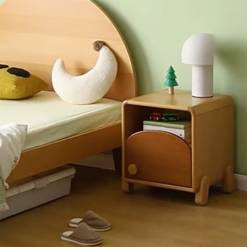 No Theme Modern Solid Wood Cabinet Included Kids Bedside Table with Storage