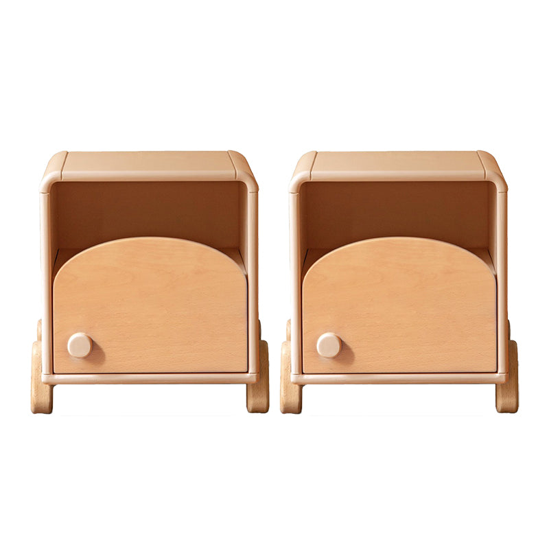 No Theme Modern Solid Wood Cabinet Included Kids Bedside Table with Storage