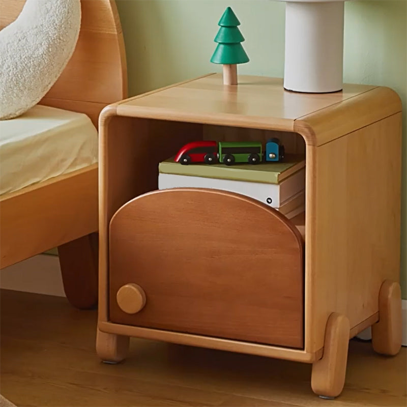 No Theme Modern Solid Wood Cabinet Included Kids Bedside Table with Storage