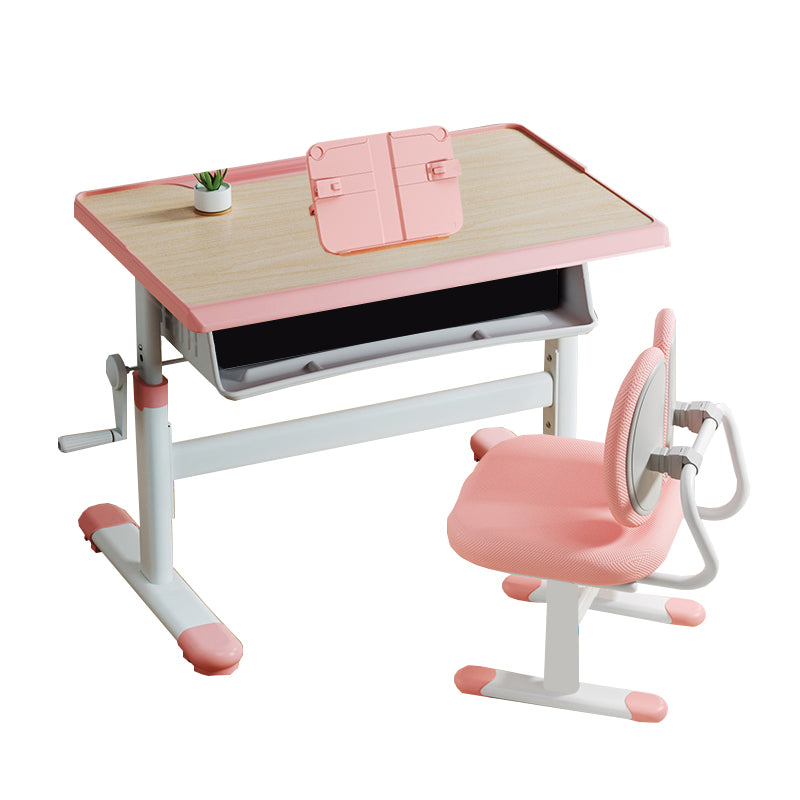 Study Desk with Storage Drawer Home Multifunctional Lifting Wooden Desk and Chair