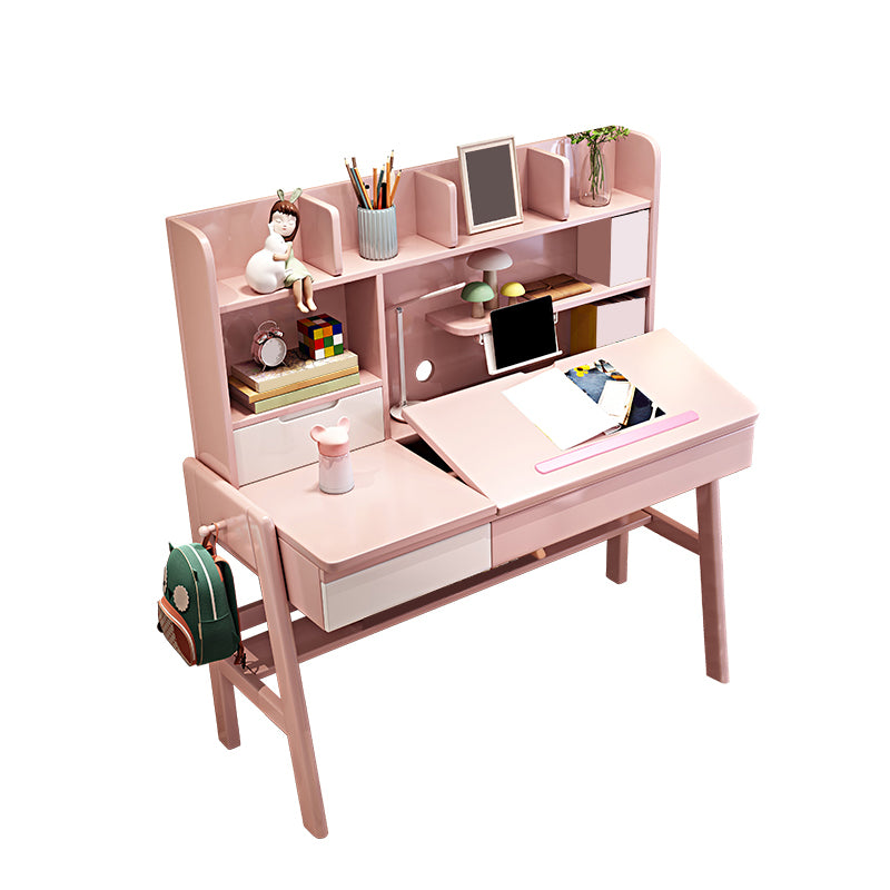 Writing Desk with Storage Drawer Solid Wood Multifunctional Lifting Home Study Desk