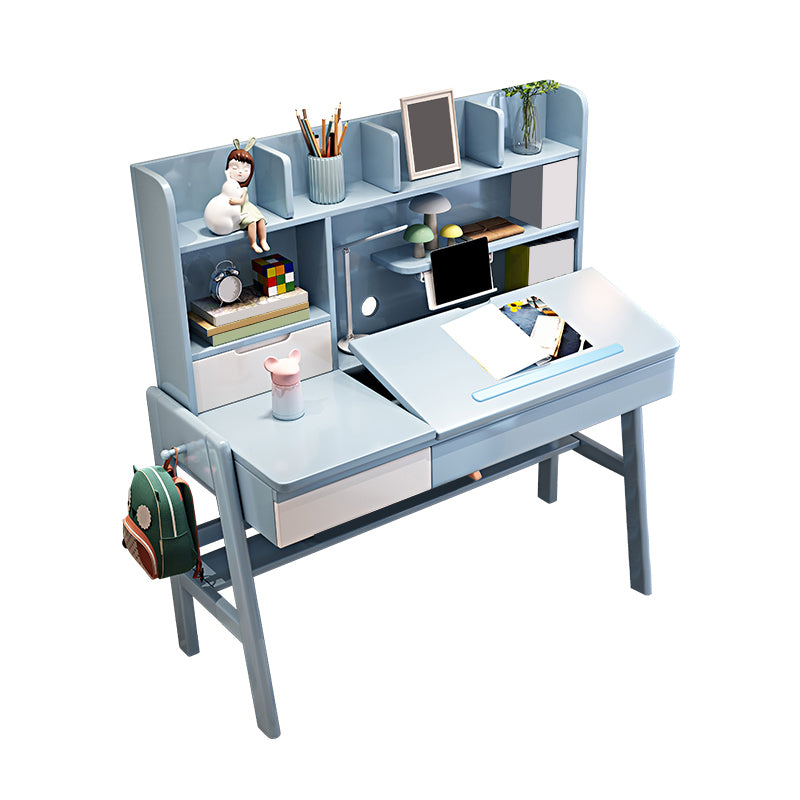 Writing Desk with Storage Drawer Solid Wood Multifunctional Lifting Home Study Desk