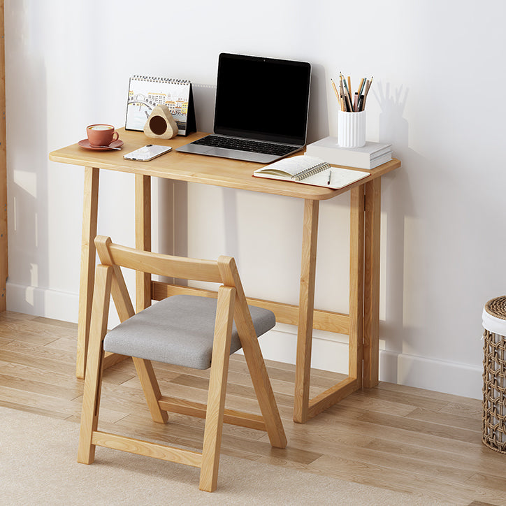 Study Desk Solid Wood Home Foldable Desk and Chair Writing Desk