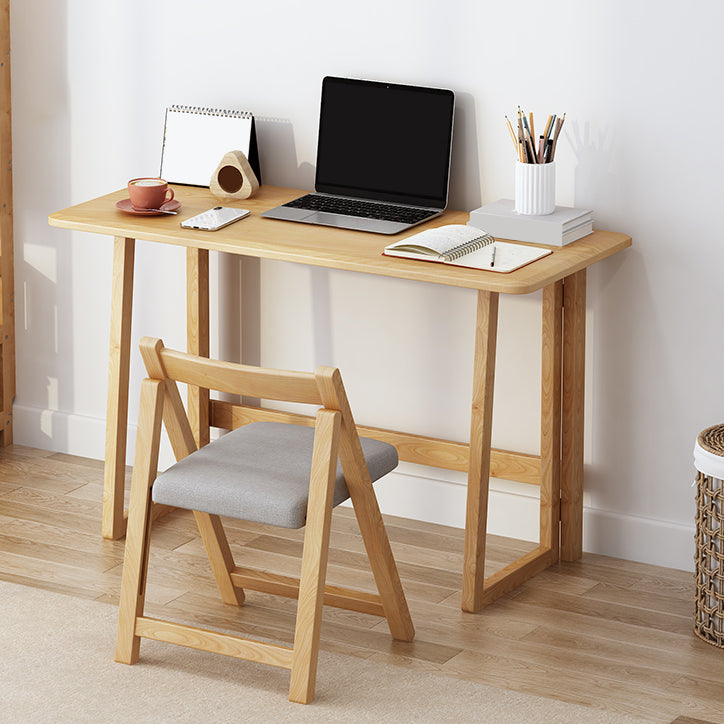 Study Desk Solid Wood Home Foldable Desk and Chair Writing Desk