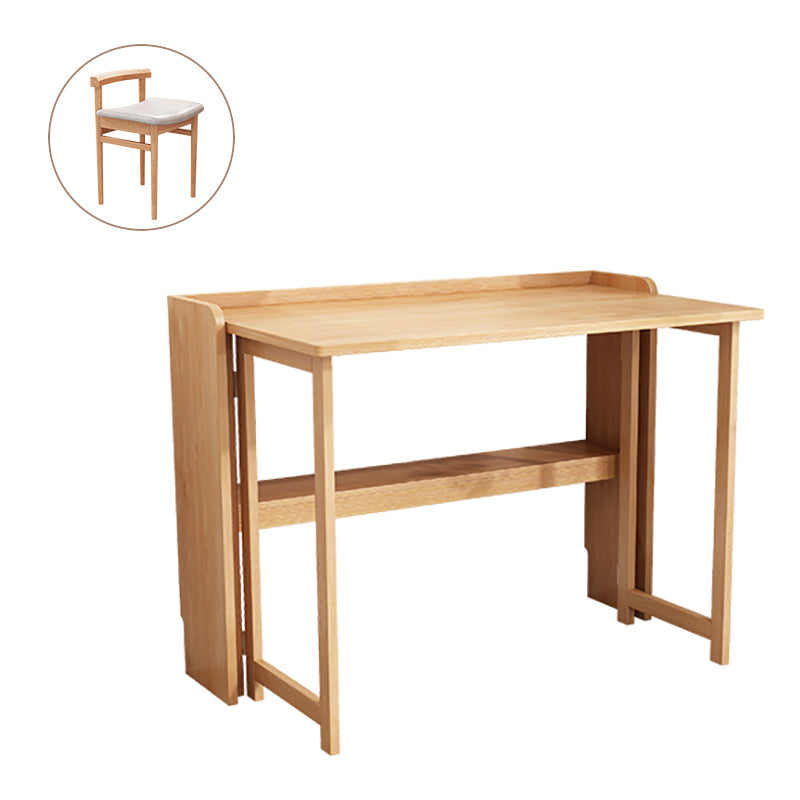 Study Desk Solid Wood Home Foldable Desk and Chair Writing Desk