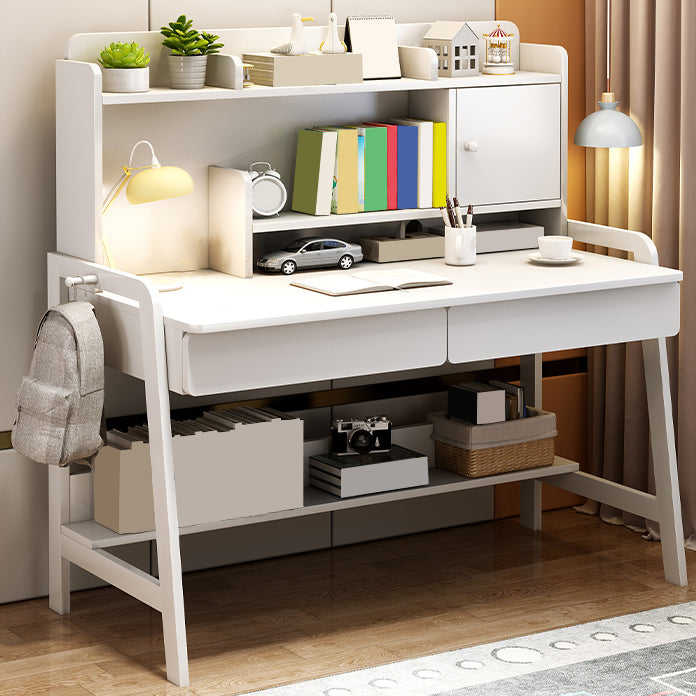 Study Desk with Storage Drawer Wooden Multifunctional Lifting Home with Storage Shelves