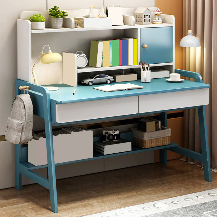 Study Desk with Storage Drawer Wooden Multifunctional Lifting Home with Storage Shelves