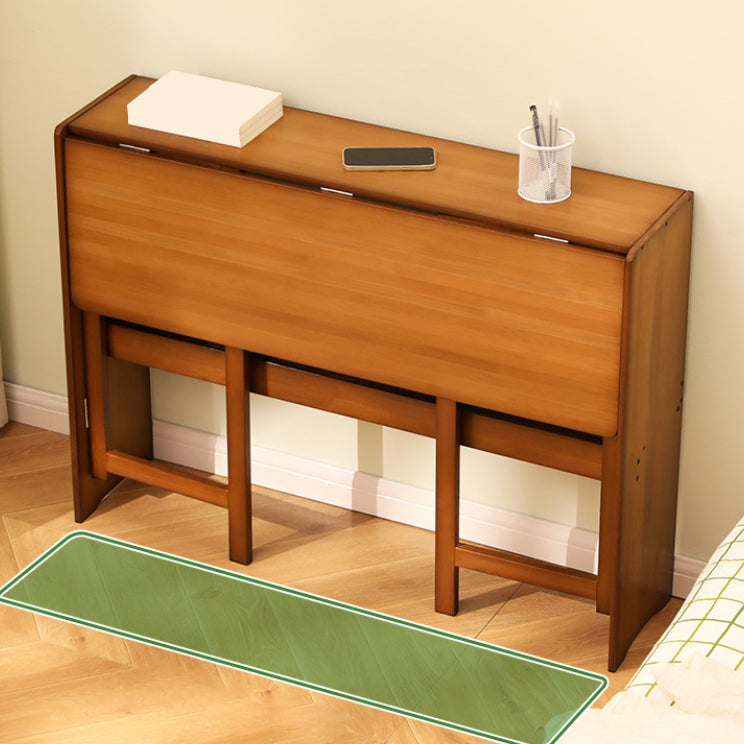 Computer Desk with Storage Shelves Bamboo Foldable Home Writing Desk