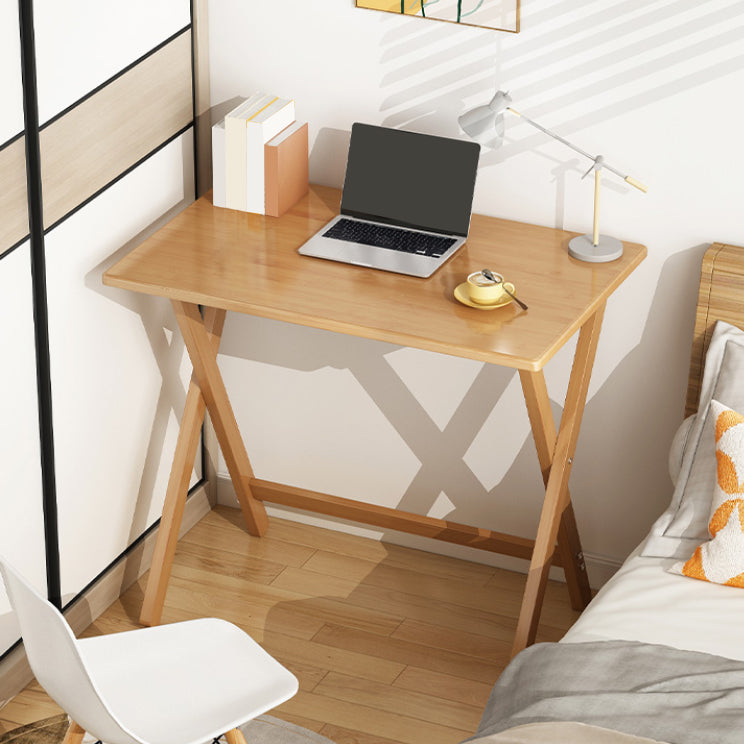 Study Desk Wooden Home Desk and Chair Foldable Light Wood Writing Desk