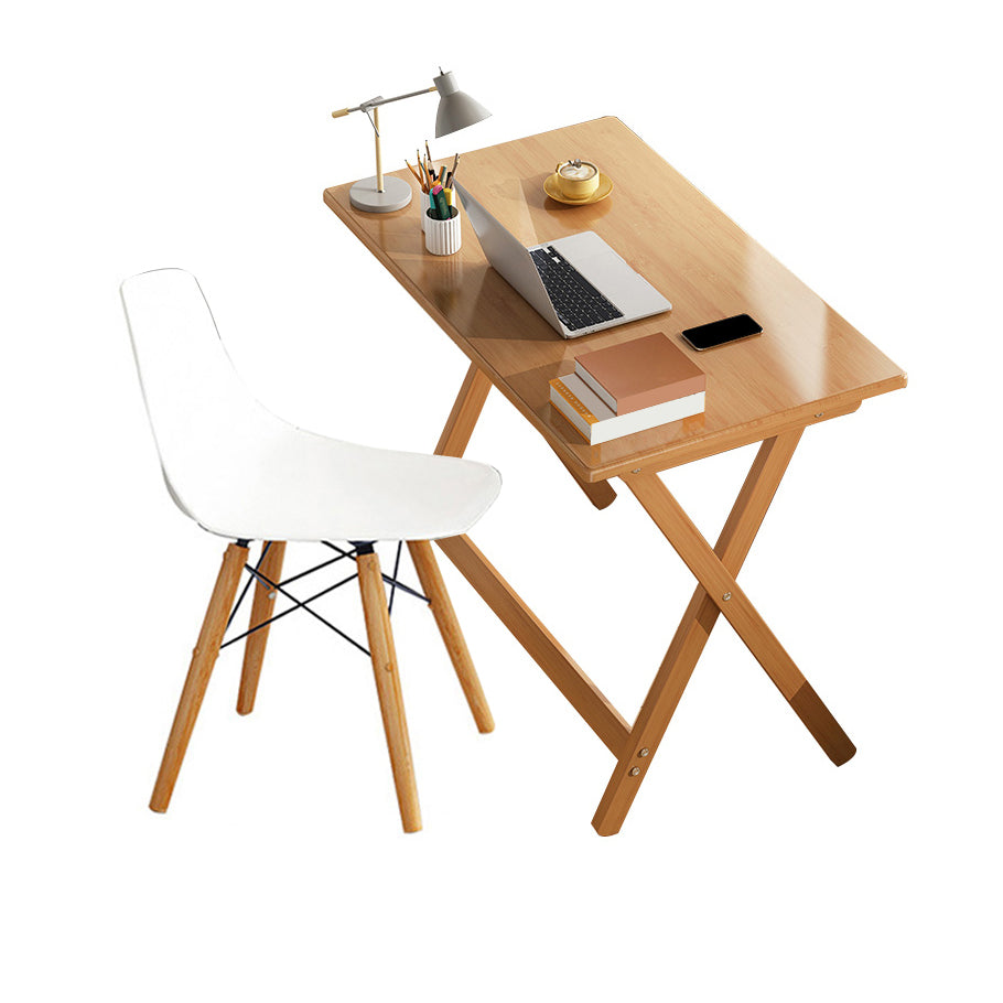 Study Desk Wooden Home Desk and Chair Foldable Light Wood Writing Desk