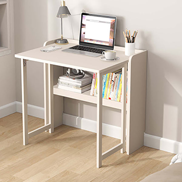 Writing Desk Solid Wood Desk and Chair Home Foldable with Storage Shelves