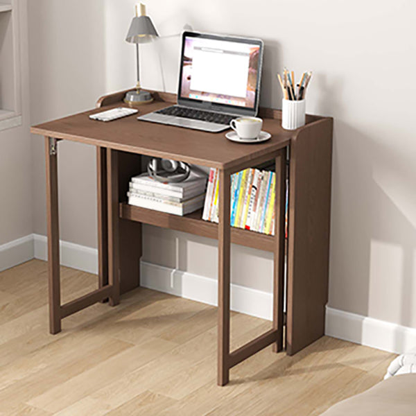 Writing Desk Solid Wood Desk and Chair Home Foldable with Storage Shelves